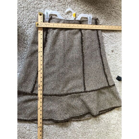 Ann Taylor LOFT Women’s Brown and Cream Elegant Knee Length Flared A-Line Skirt - Picture 6 of 6